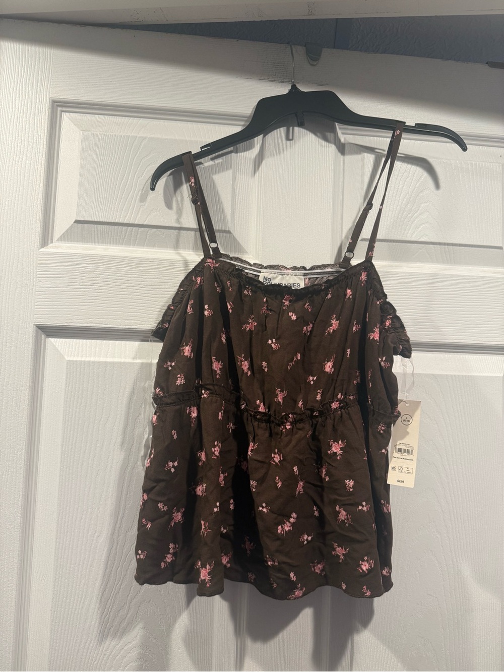 No Boundaries Floral Print and Adjustable Straps. Size Large NWT